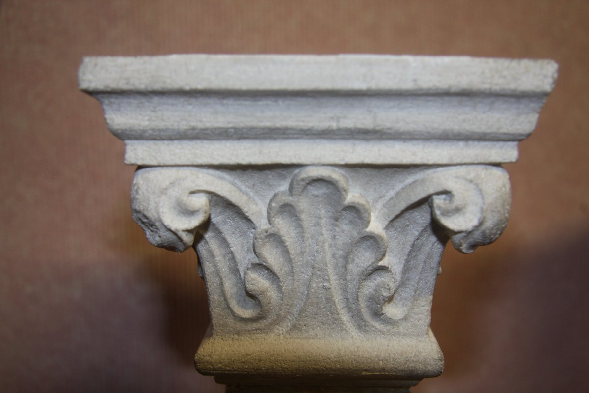 Pair Of Columns Made Of Reconstituted Stone.-photo-2