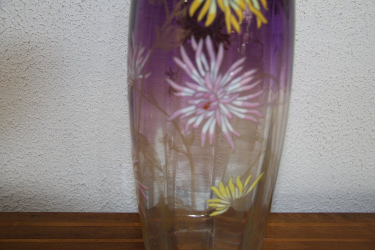 Vase Decorated With Enamelled Flowers In The Legras Style-photo-3