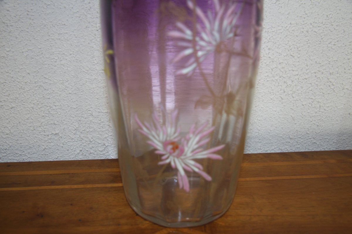 Vase Decorated With Enamelled Flowers In The Legras Style-photo-4