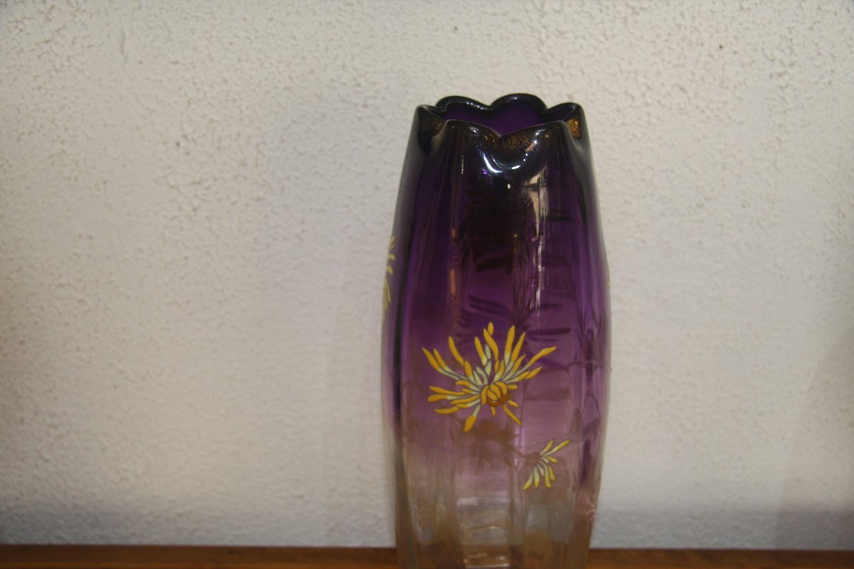 Vase Decorated With Enamelled Flowers In The Legras Style-photo-1