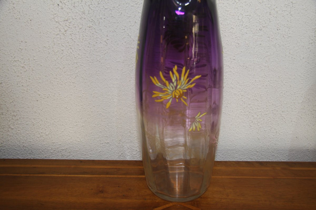 Vase Decorated With Enamelled Flowers In The Legras Style-photo-2