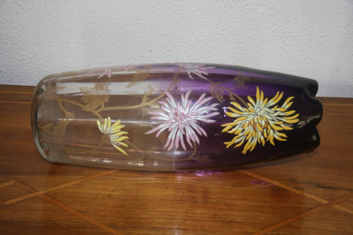 Vase Decorated With Enamelled Flowers In The Legras Style-photo-4