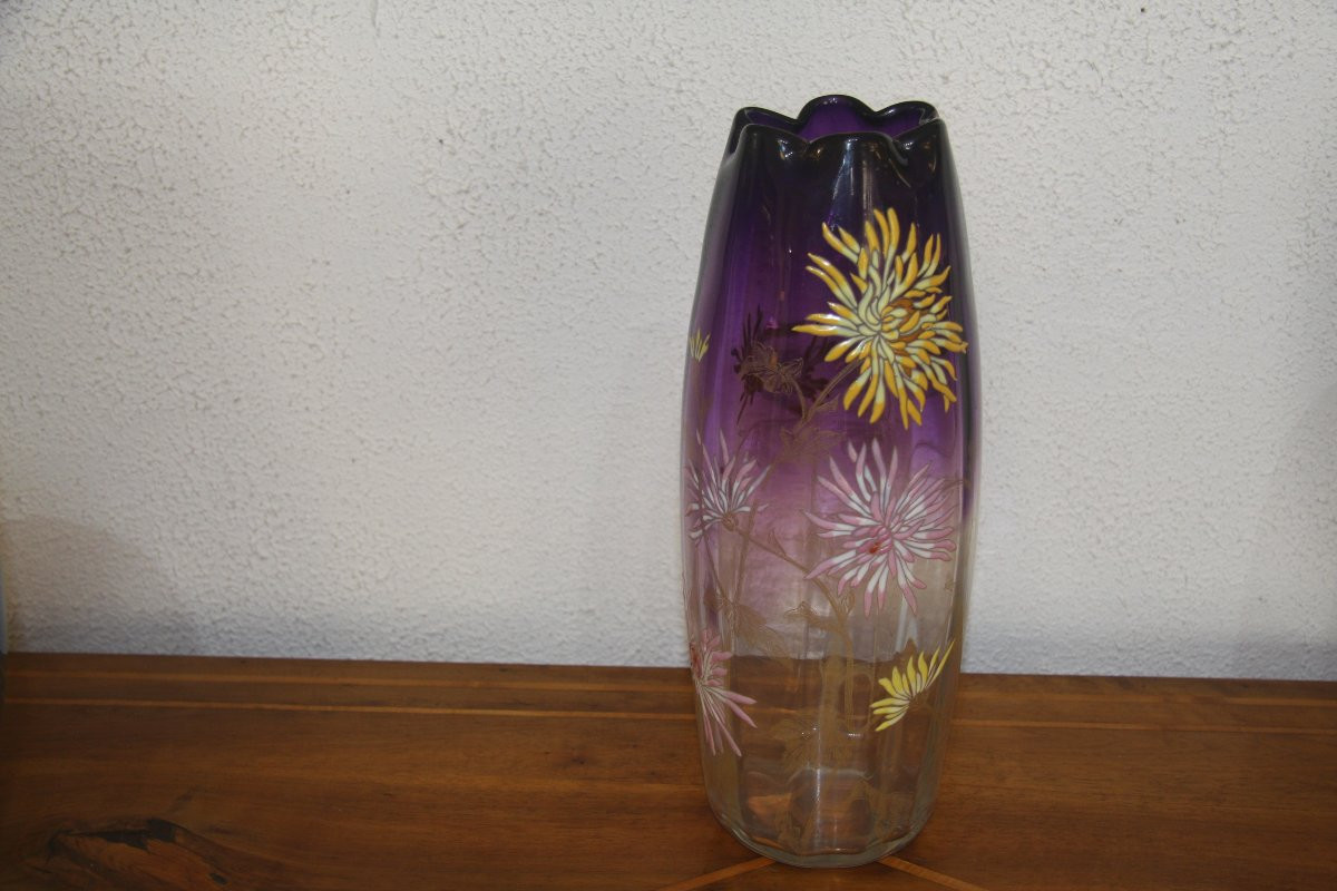 Vase Decorated With Enamelled Flowers In The Legras Style-photo-7