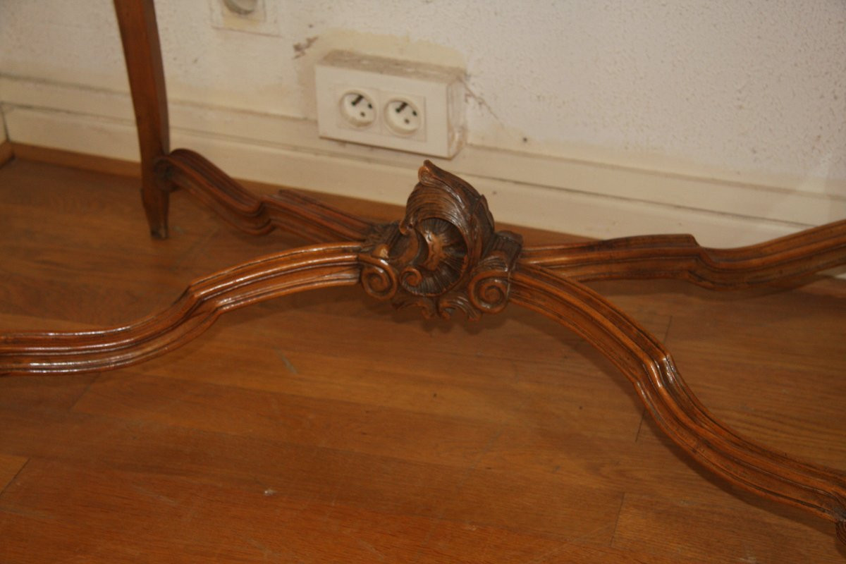 Table bureau et sa chaise en noyer de style Louis XVI.-photo-4