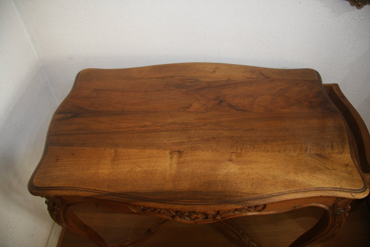 Table bureau et sa chaise en noyer de style Louis XVI.-photo-2