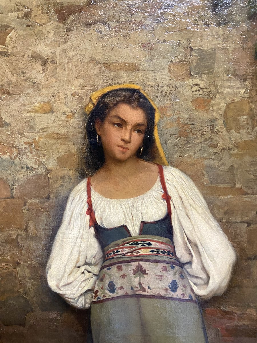 Huile sur toile signée élisa Koch 1867. (1833-1914)-photo-3