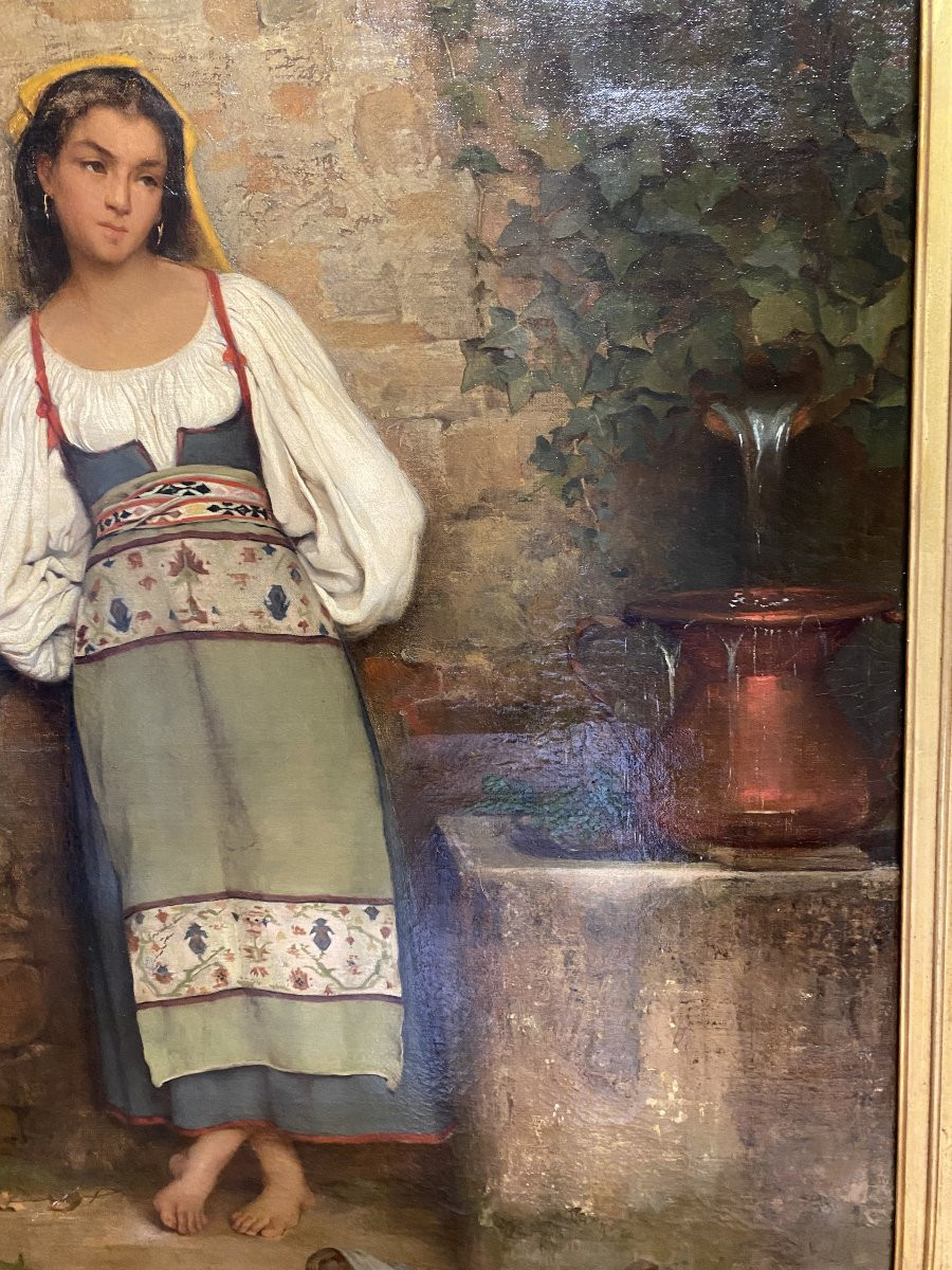 Huile sur toile signée élisa Koch 1867. (1833-1914)-photo-2