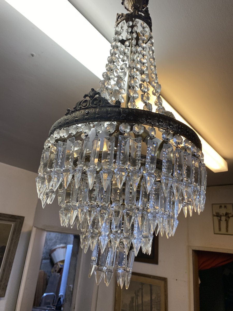 Glass Balloon Chandelier. 70 Cm X 30 Cm Diameter. Perfect Condition.-photo-2