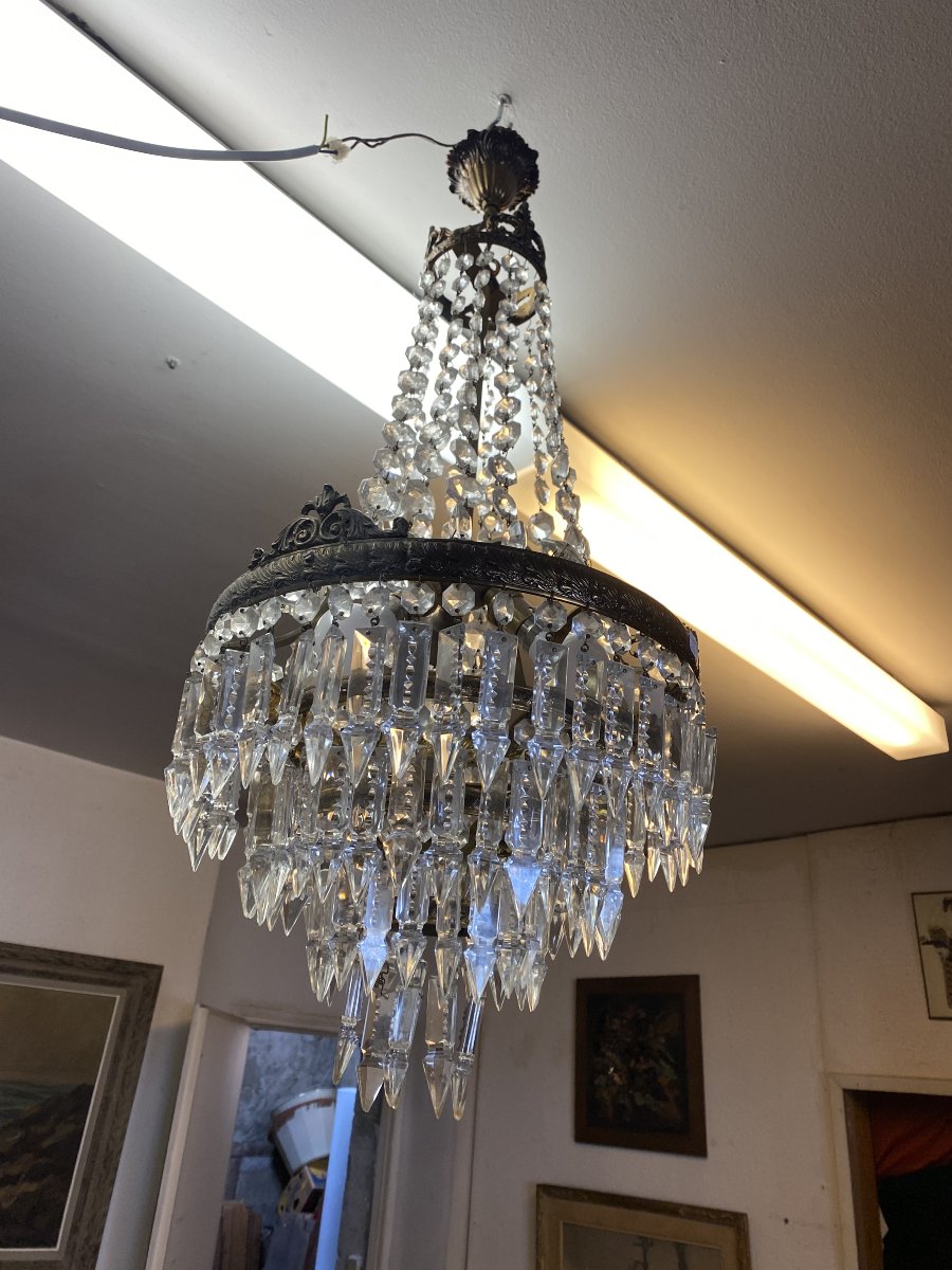 Glass Balloon Chandelier. 70 Cm X 30 Cm Diameter. Perfect Condition.-photo-3