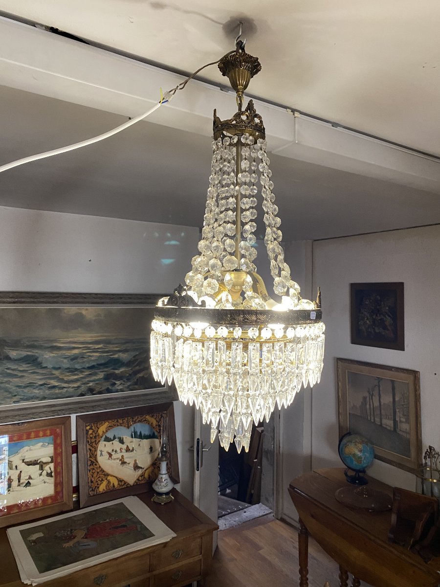 Glass Balloon Chandelier. 70 Cm X 30 Cm Diameter. Perfect Condition.