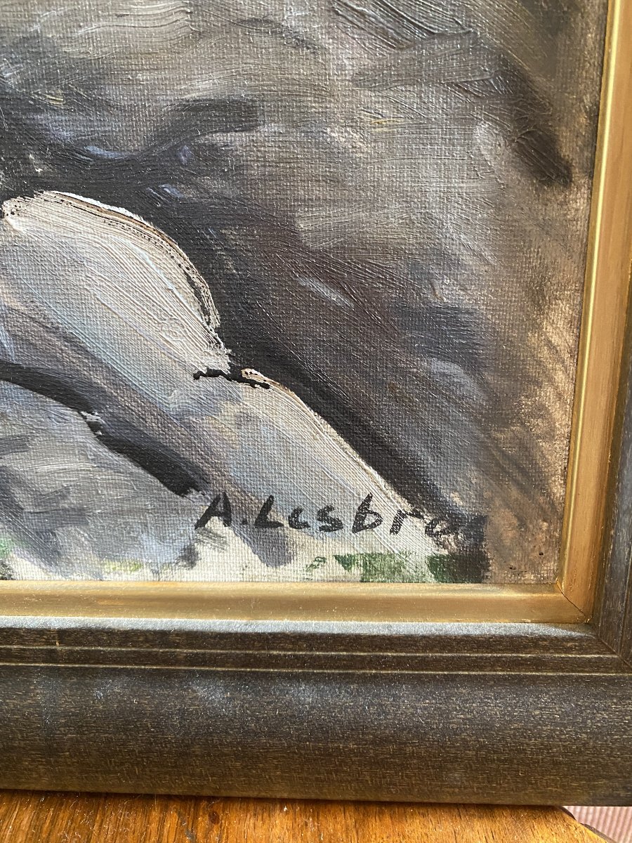Oil On Canvas Signed By Alfred Lesbos (1873–1940)-photo-3