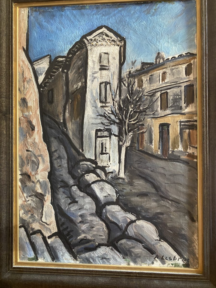 Oil On Canvas Signed By Alfred Lesbos (1873–1940)-photo-4