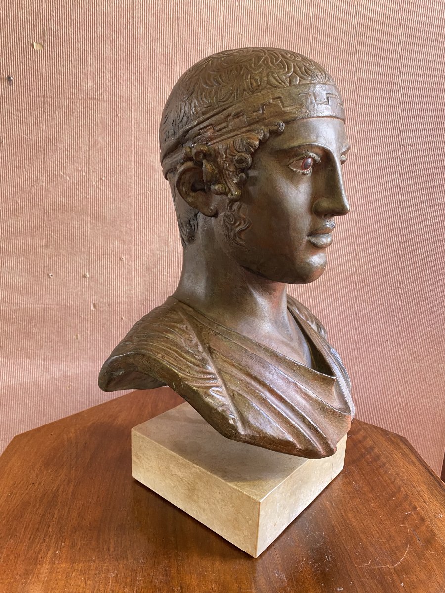 Plaster Bust Of The Charioteer Of Delphi-photo-3