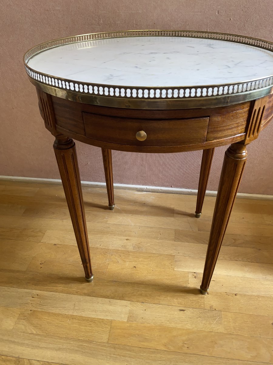 Early 20th-century Hot-water Bottle Table Made Of Mahogany Veneer.