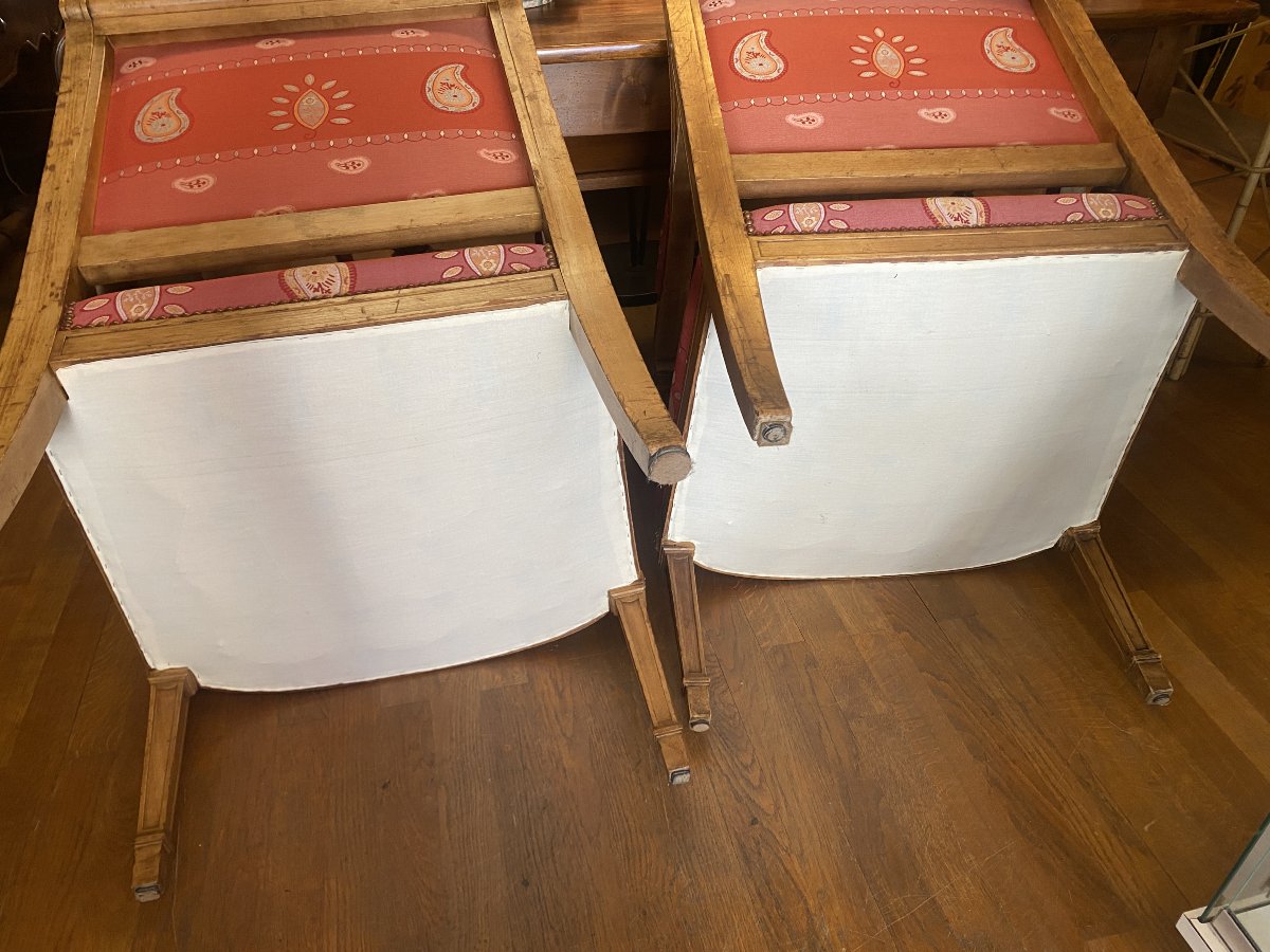 Paire de fauteuils de style Néo classique en sycomore.-photo-4