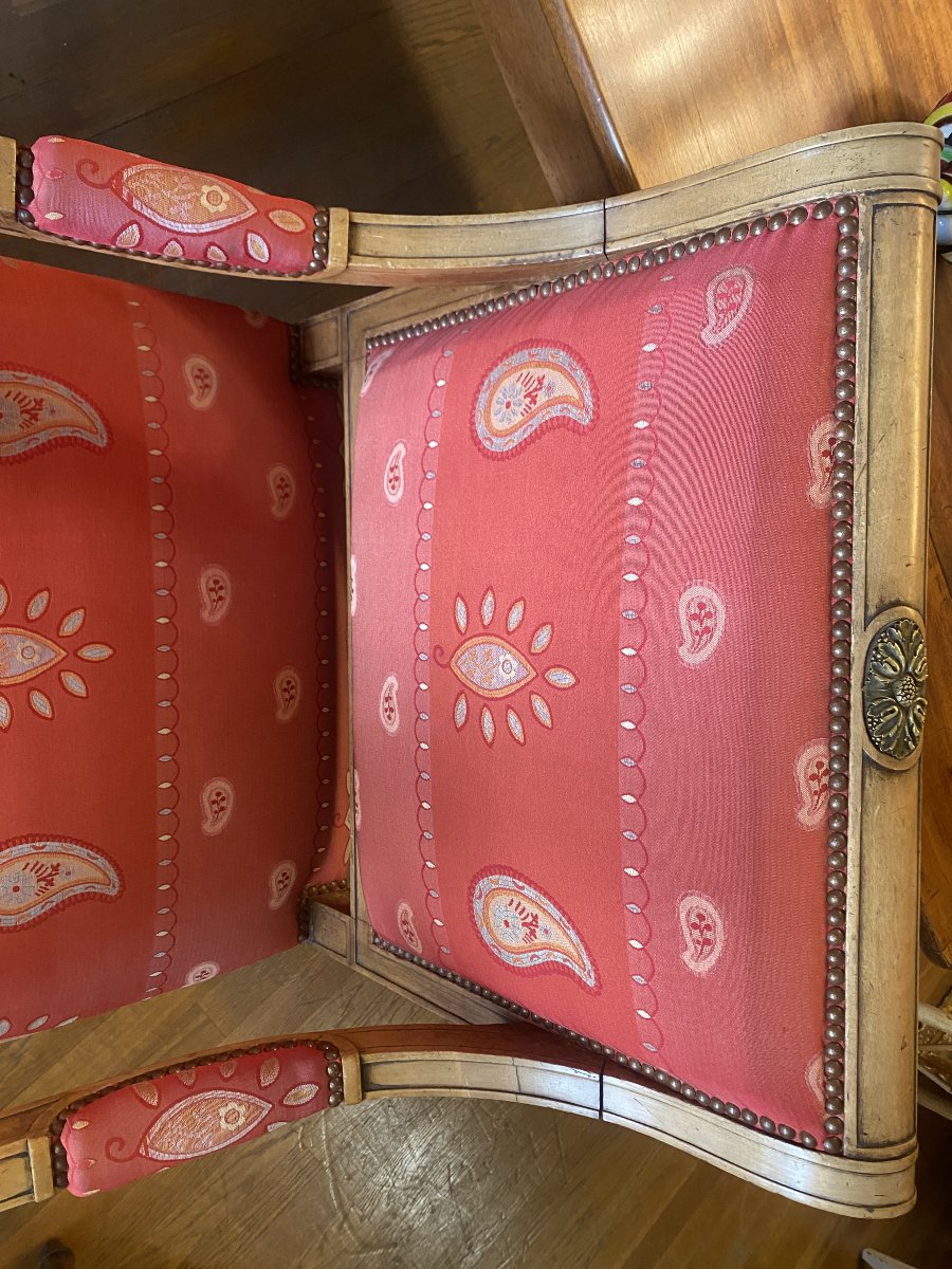 Paire de fauteuils de style Néo classique en sycomore.-photo-1