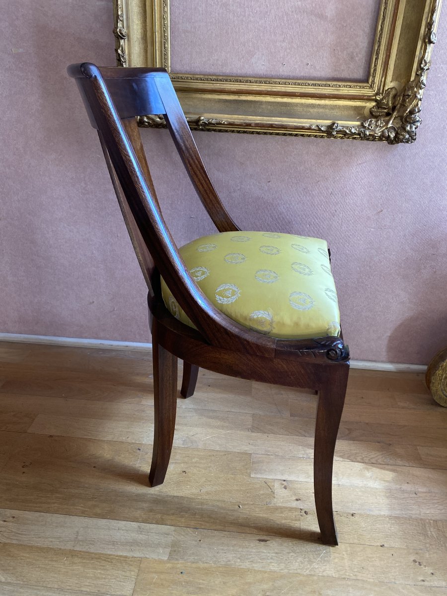 Set Of 6 Mahogany Gondola Chairs From The 1950s.-photo-3