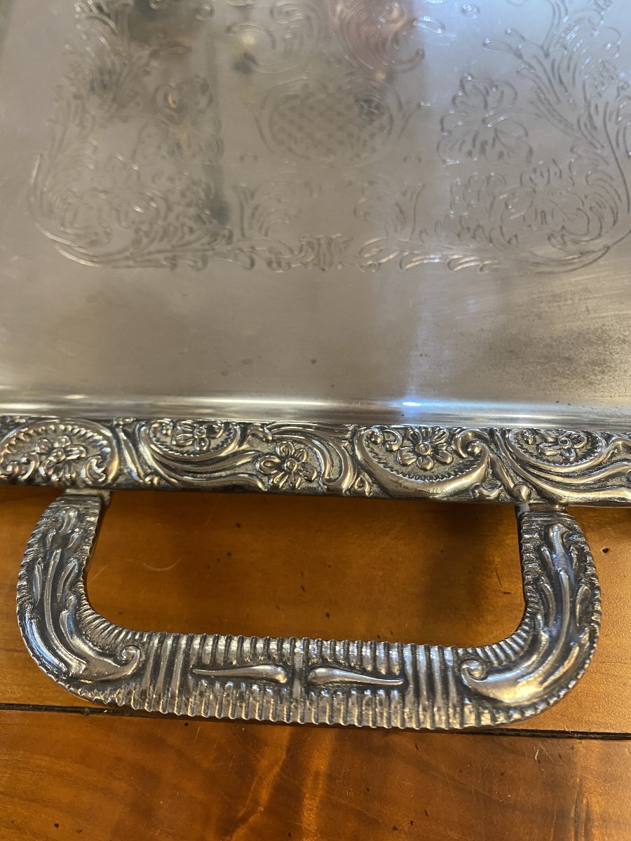 Silver-colored Metal Tray-photo-2