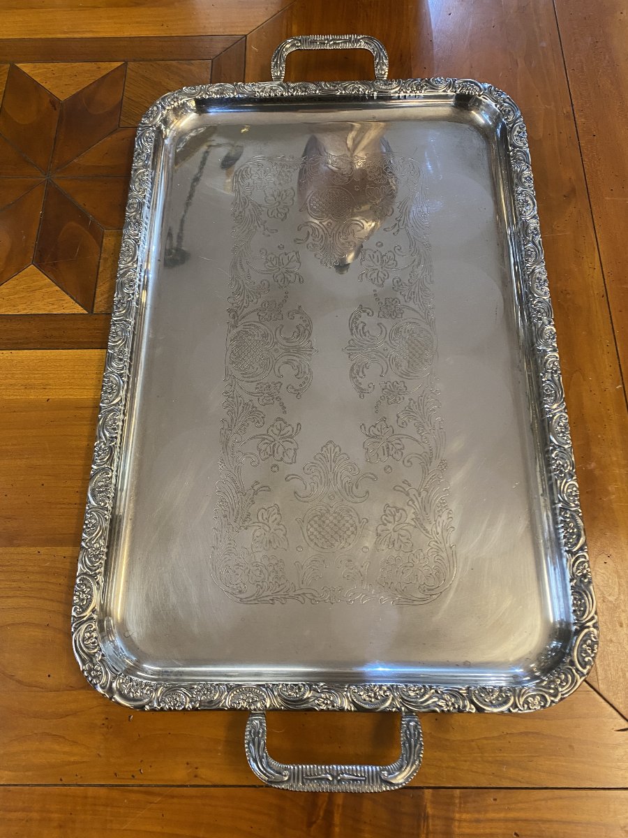Silver-colored Metal Tray-photo-1