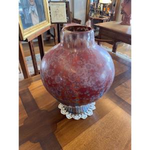 Important Devres Vase From The 50s In Crystalization