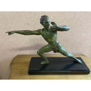 Spelter And Marble, Art Deco, By Jean De Roncourt.
