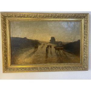 Oil On Canvas Signed Louis Hilaire Carrand (1821-1899)