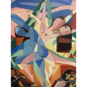Huile sur toile "danseuses " non signée.