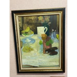Huile sur toile de Jacques Petit . "Le tournesol"