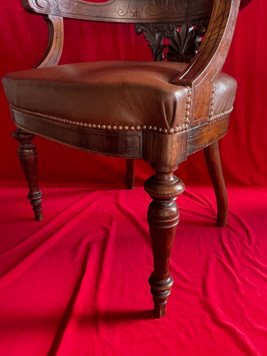 Fauteuil De Bureau Gondole XIX Eme -photo-2