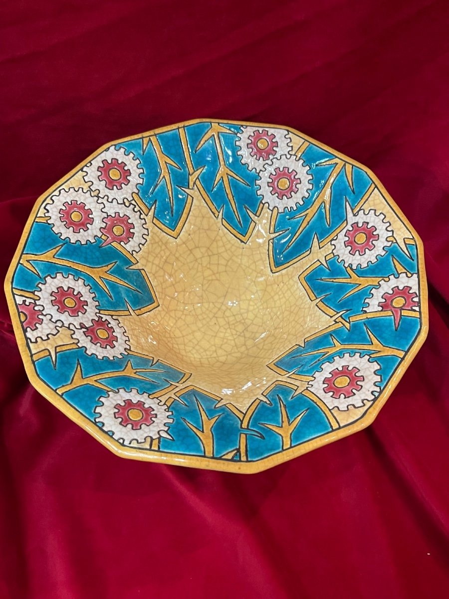 Art Deco Longwy Enamel Cup 1930-photo-2
