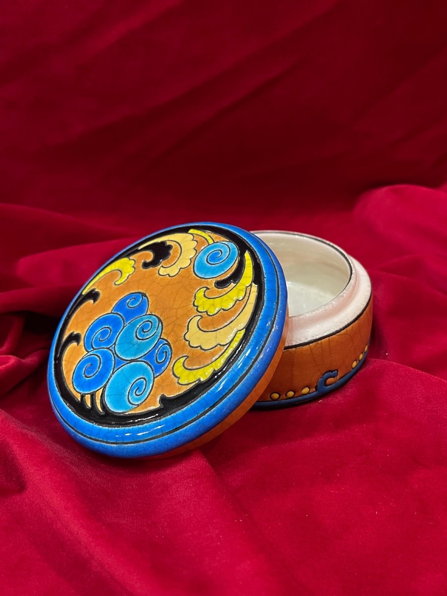 Bonbonnière émaux De Longwy Art Déco 1930-photo-2