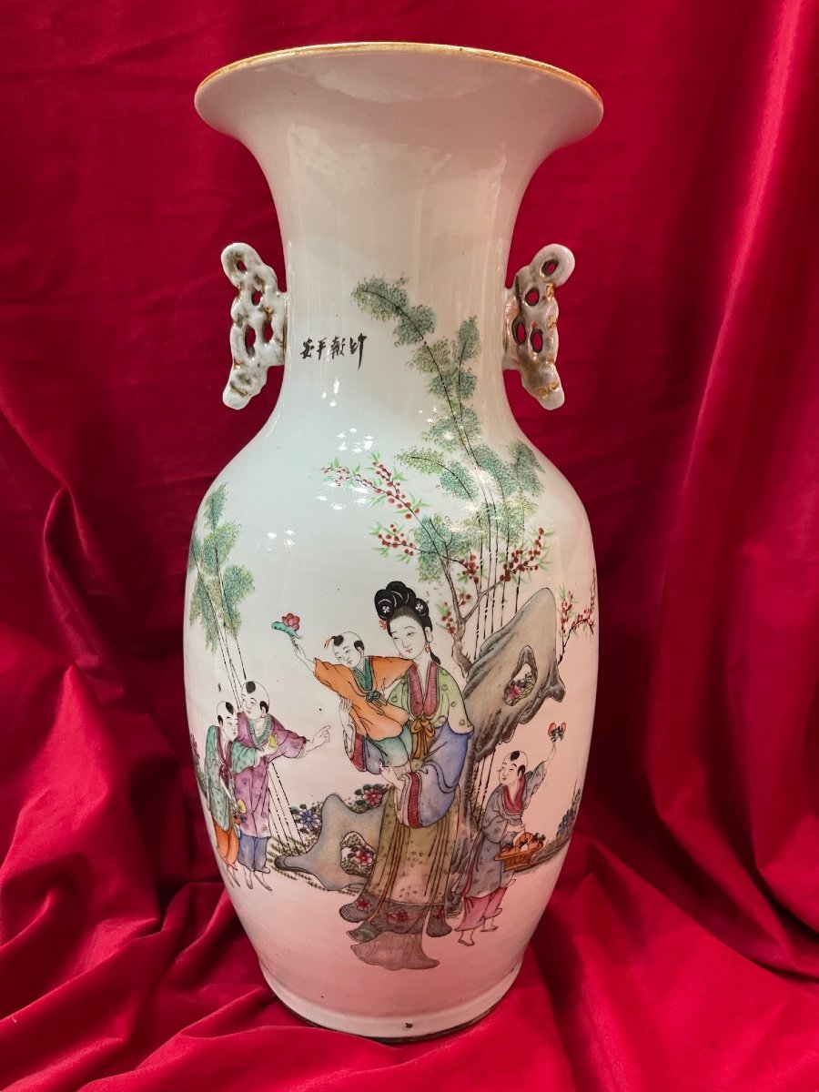 Vase Porcelaine Chine Qianjiang Cai XIX ème