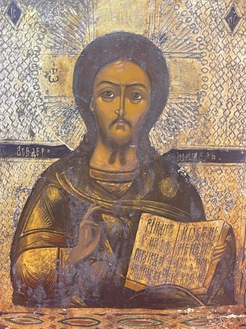 Russian Icon Representing Christ Pantocator XIX-photo-3