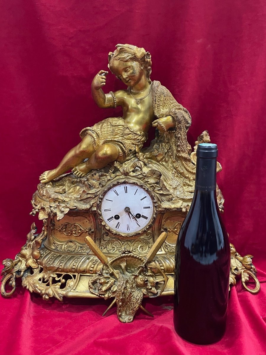 Imposing Pendulum In Gilt Bronze Napoleon III XIX-photo-2