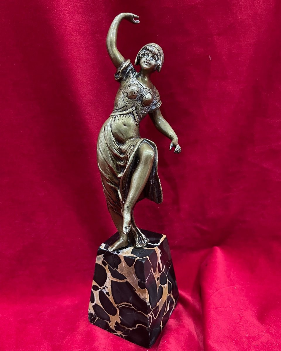 Art Deco Bronze Dancer Statue 1930