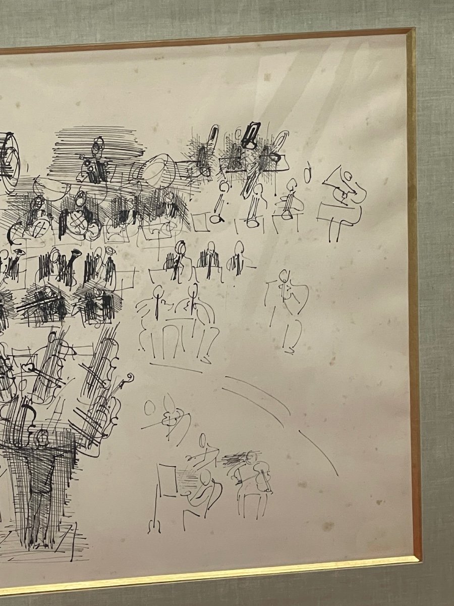 Tableau Encre Raoul Dufy 1877 - 1953 l'Orchestre 1942-photo-4