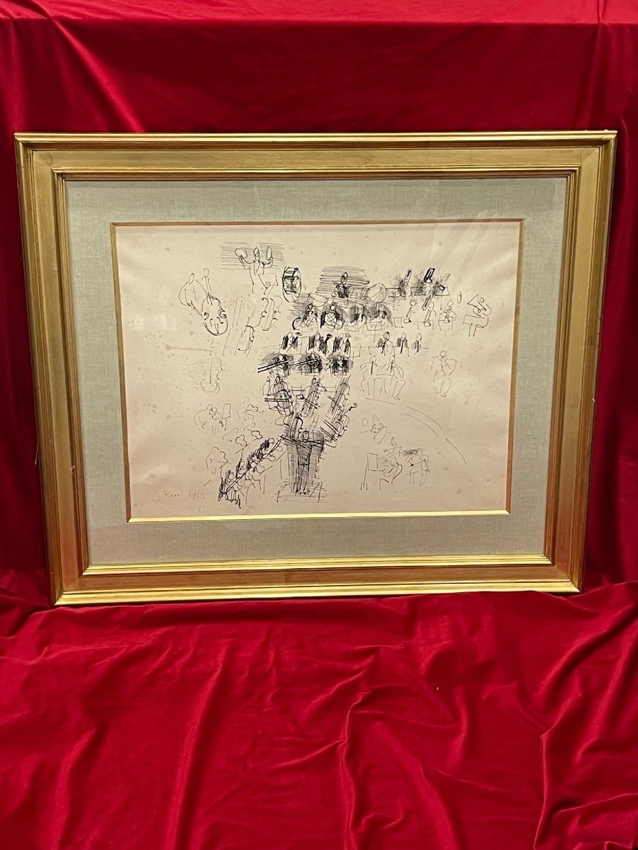 Tableau Encre Raoul Dufy 1877 - 1953 l'Orchestre 1942