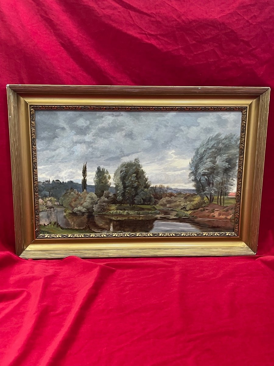 Tableau Peinture à l'Huile Le Bas Meudon Paysage