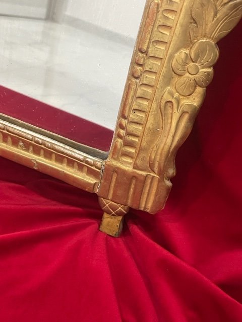 Large Golden Wood Mirror Louis XVI Period-photo-1