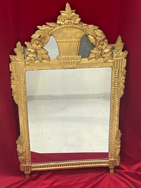 Large Golden Wood Mirror Louis XVI Period