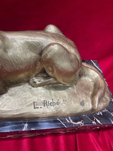 Art Deco Bronze Sculpture Statue 1930 Louis Riche 1877-1949-photo-1
