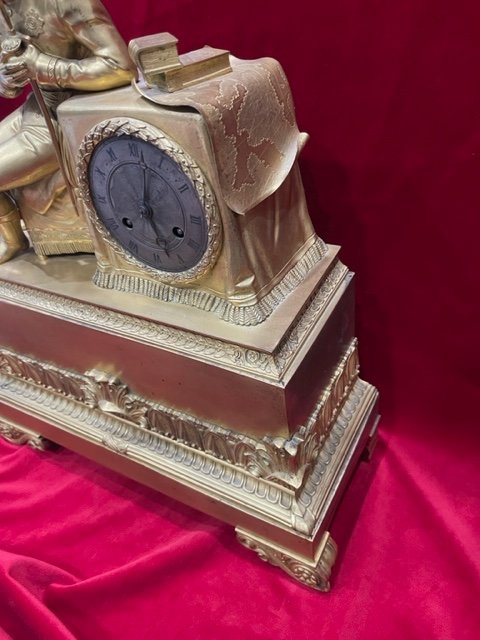 Imposing Empire Bronze Gilded Clock To The Glory Of Napoleon 1st-photo-1