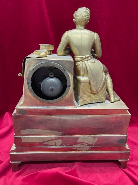Imposing Empire Bronze Gilded Clock To The Glory Of Napoleon 1st-photo-3