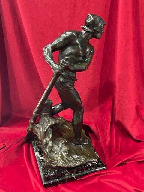 Imposante Statue Sculpture Bronze Par Georges Colin 1876 - 1917-photo-1