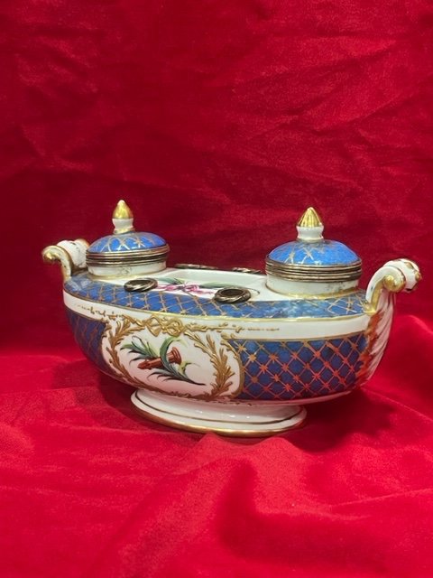 Encrier Gondole Porcelaine De Sèvres XVIII ème-photo-3