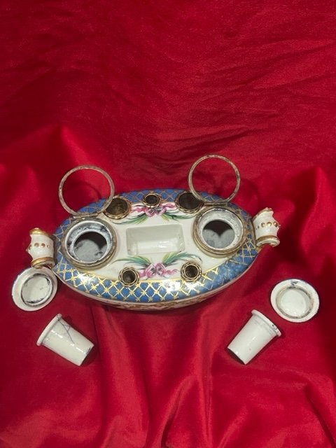 Encrier Gondole Porcelaine De Sèvres XVIII ème-photo-1