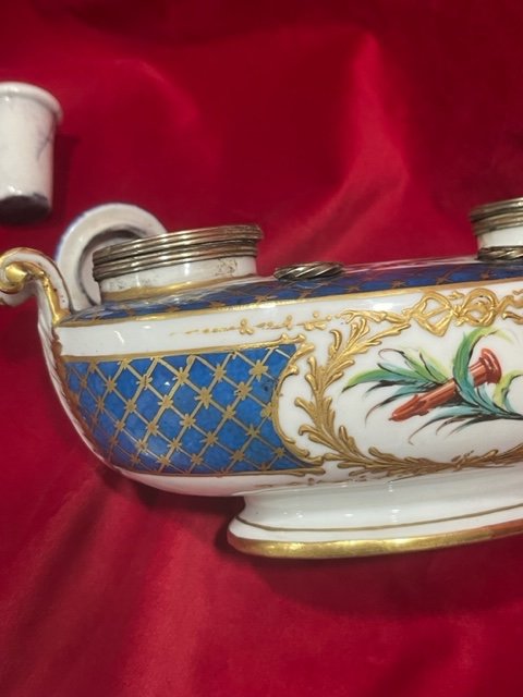 Encrier Gondole Porcelaine De Sèvres XVIII ème-photo-4