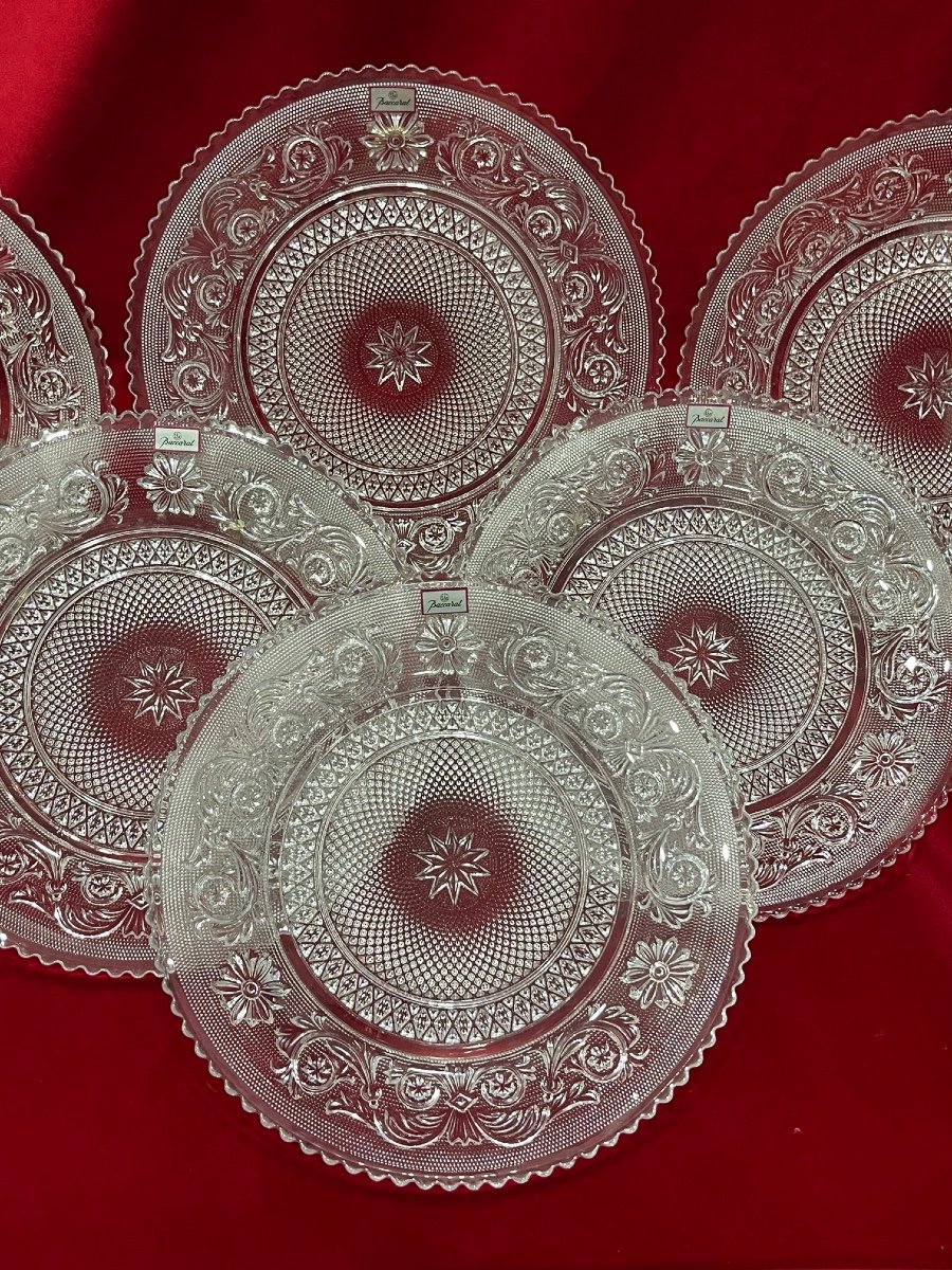 6 Baccarat Mode Arabesque Crystal Plates-photo-2