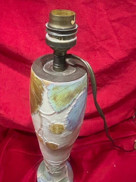 Important Glass Paste Lamp Base Clain Perrier Art Nouveau 1900-photo-2