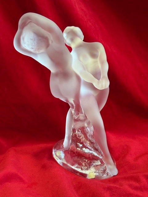 Maison Lalique - Crystal Sculpture "the Two Dancers"-photo-2